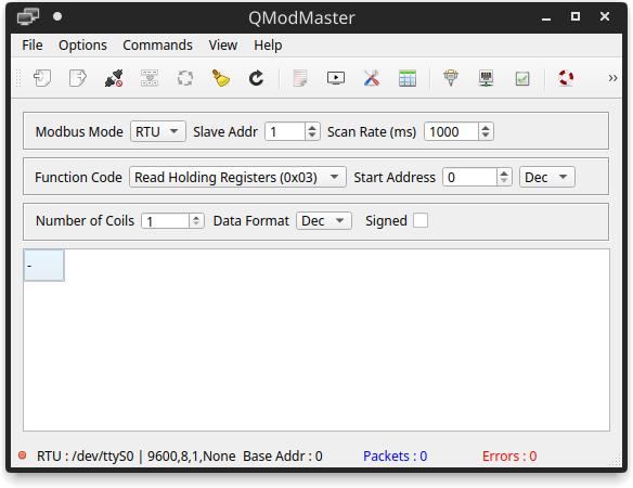 QModMuster in esecuzione su Linux